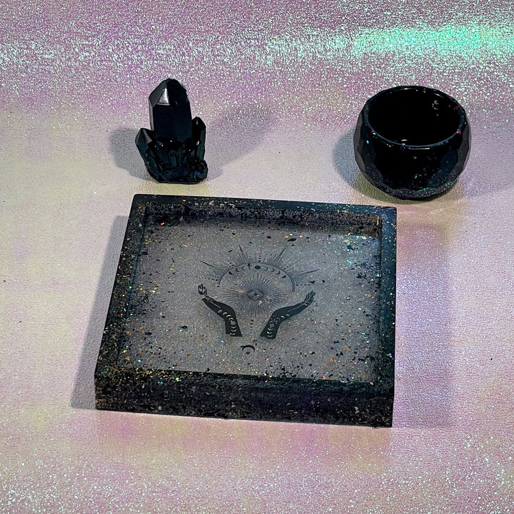 Black Magic Crystal Coaster Set - Midnight Studio Coasters