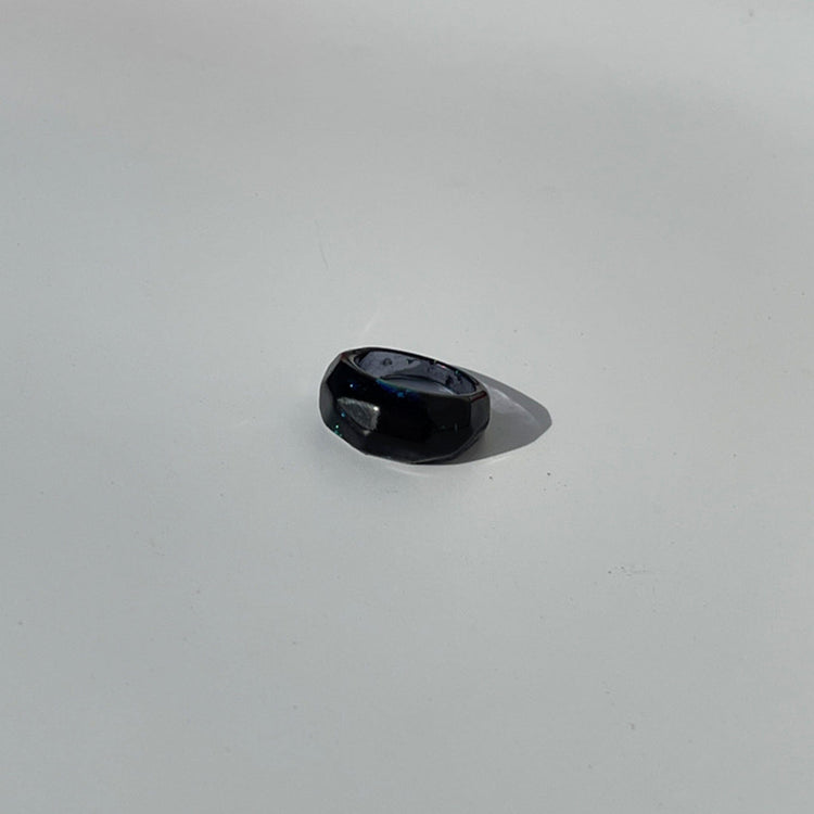 Black Opal Faceted Resin Ring - Midnight Studio Rings