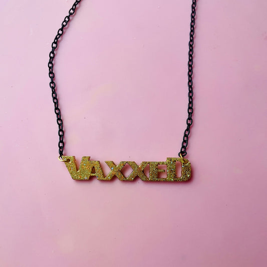 "Classy" VAXXED Necklace *Retiring Style* LAST CHANCE - Midnight Studio Holo Gold / Silver Necklaces