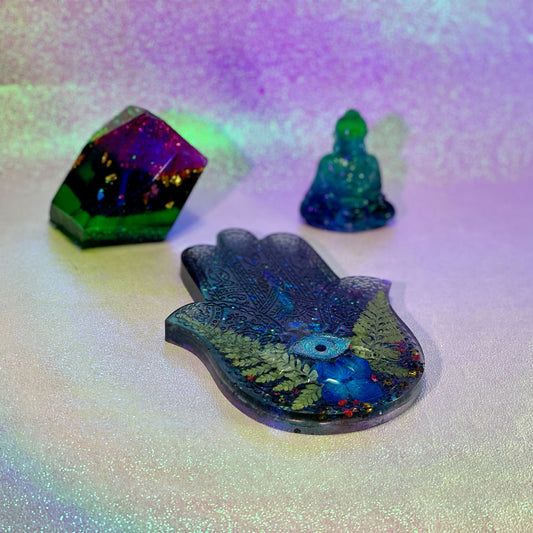 Crystal Hamsa Altar Set - Midnight Studio Incense Holders