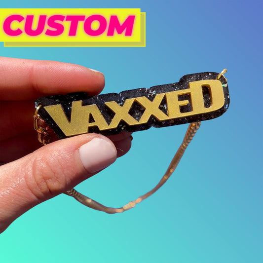 CUSTOM "Retro" VAXXED Necklace - Midnight Studio Necklaces