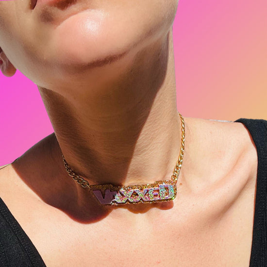 CUSTOM "Retro" VAXXED Necklace - Midnight Studio Necklaces