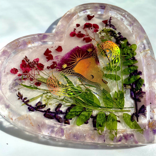 Divine Feminine Floral Heart Tray Tray Midnight Studio 