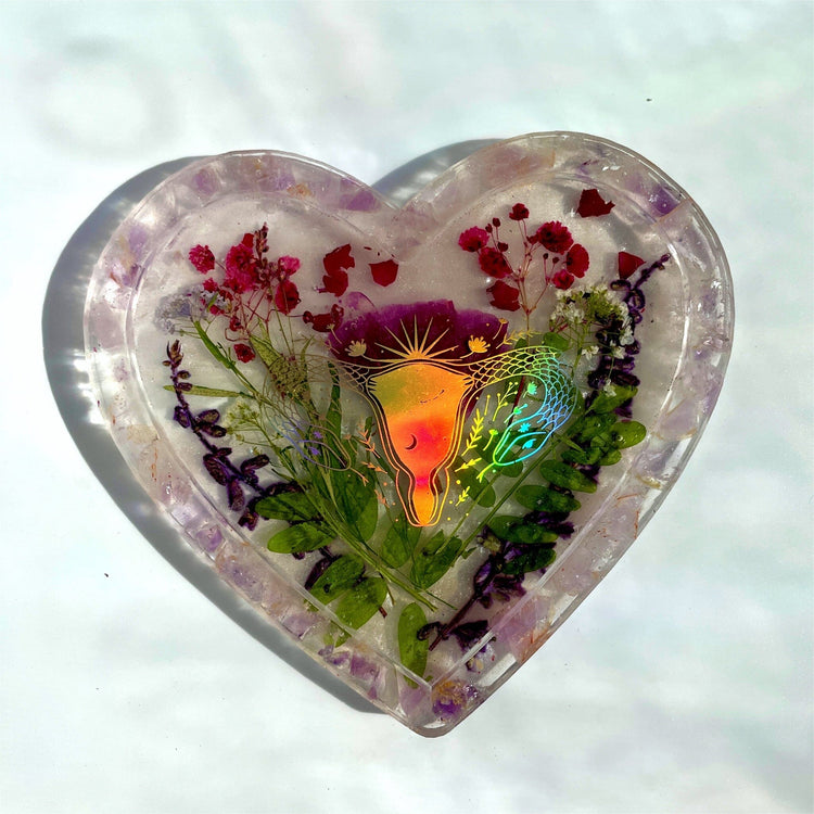Divine Feminine Floral Heart Tray Tray Midnight Studio 