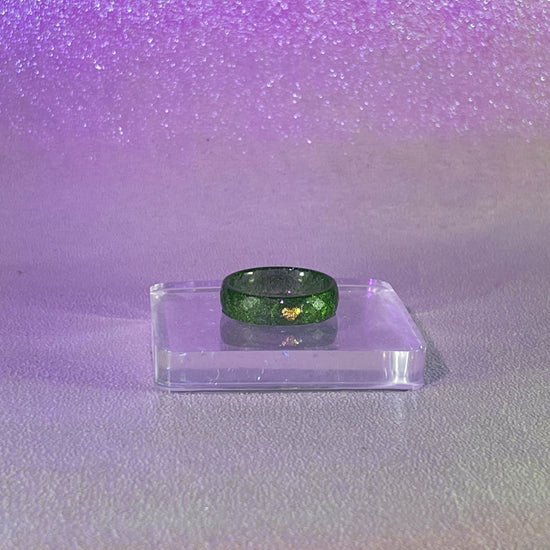 Faceted Ring Bands - Midnight Studio Forrest Green / 6 Rings
