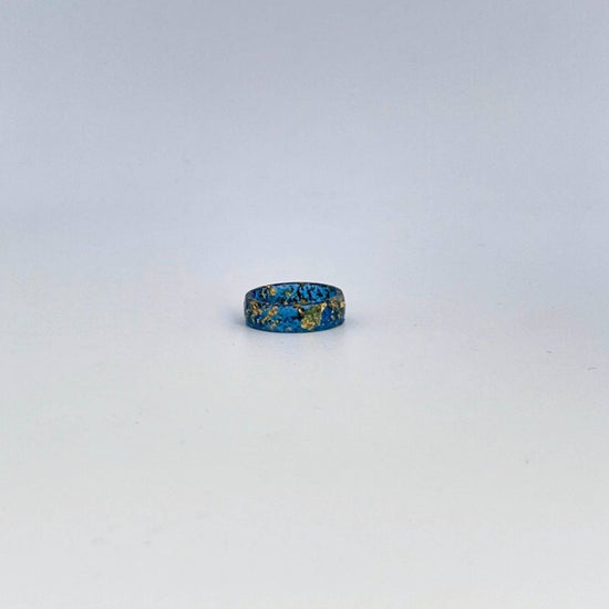 FACETED SOLIDARITY RING (2 Styles) - Midnight Studio Ukraine Blue + Gold Flakes / 6 Rings