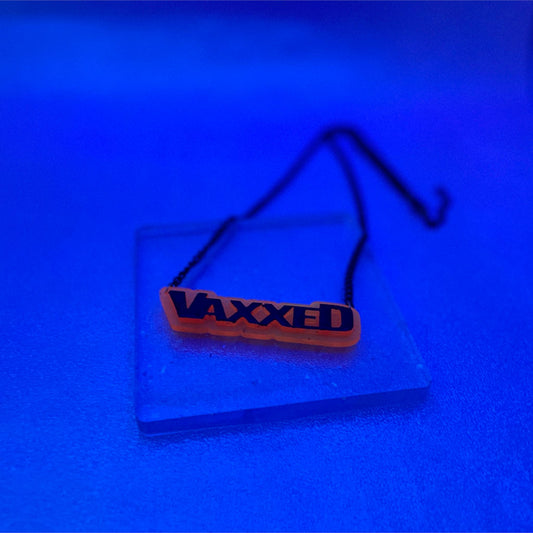 Glow-in-the-Dark Orange & Black "Retro" VAXXED Necklace - Midnight Studio Necklaces