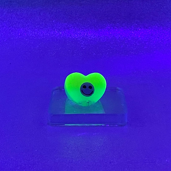 Glow in the Dark Smiley Face Heart Ring - Midnight Studio Rings
