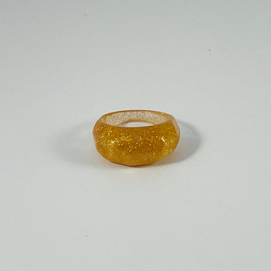 Gold Faceted Resin Ring - Midnight Studio Rings