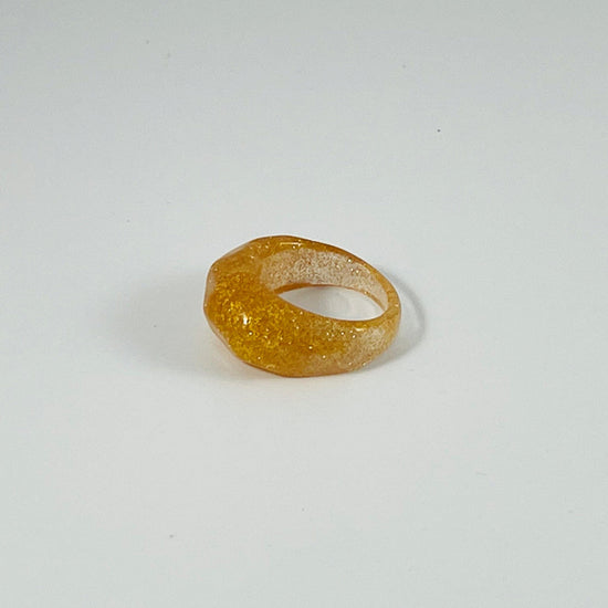 Gold Faceted Resin Ring - Midnight Studio Rings