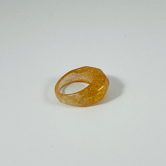 Gold Faceted Resin Ring - Midnight Studio Rings
