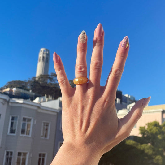 Gold Faceted Resin Ring - Midnight Studio Rings