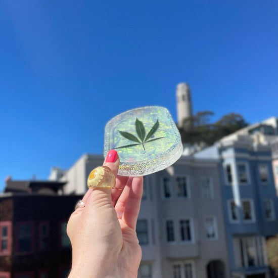 Holographic Cannabis Leaf Rolling Tray Tray Midnight Studio 