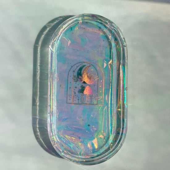 Holographic Magic Shroom Trays Tray Midnight Studio Iridescent 