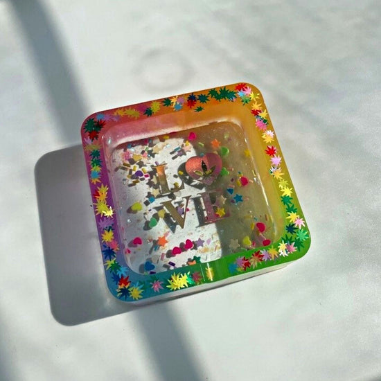 LOVE Weed Holographic Ashtray (Glow in the Dark) - Midnight Studio Ashtrays