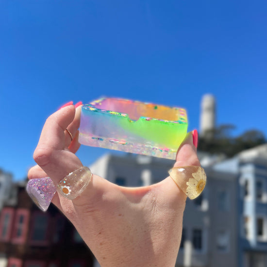 LOVE Weed Holographic Ashtray (Glow in the Dark) - Midnight Studio Ashtrays