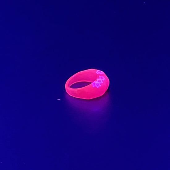 Neon Red Faceted Resin Ring - Midnight Studio Rings