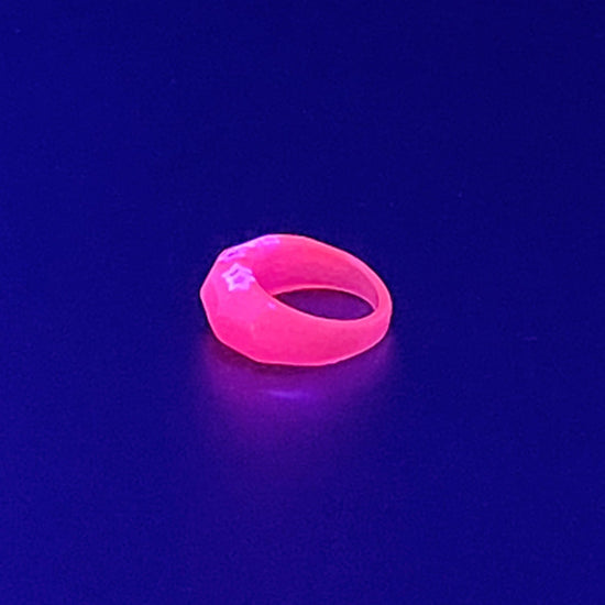 Neon Red Faceted Resin Ring - Midnight Studio Rings