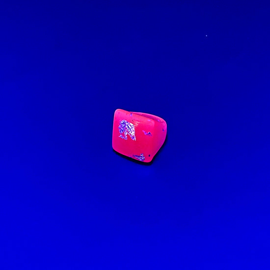 Neon Red & Silver Chunky Square Ring - Midnight Studio Rings