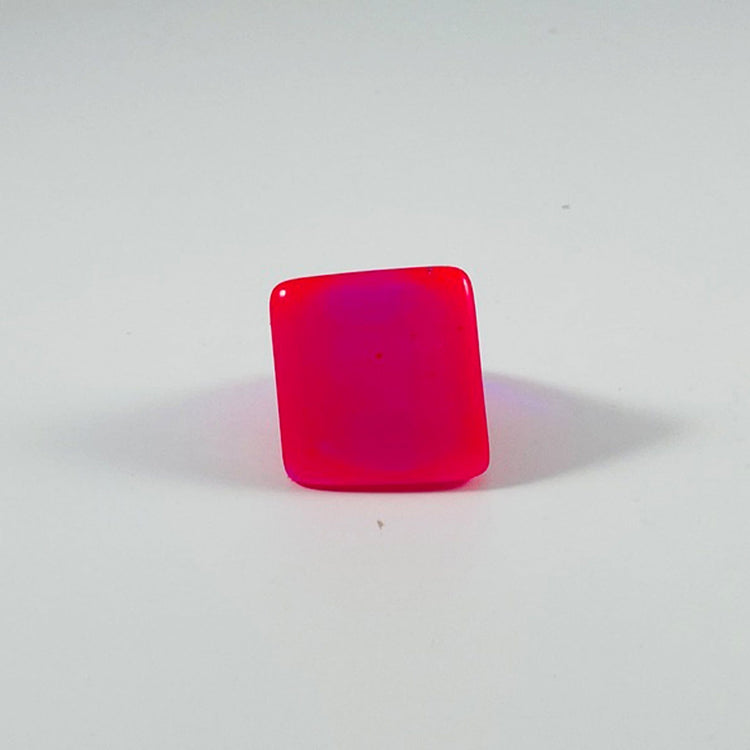 Neon Rose Chunky Square Ring - Midnight Studio Rings