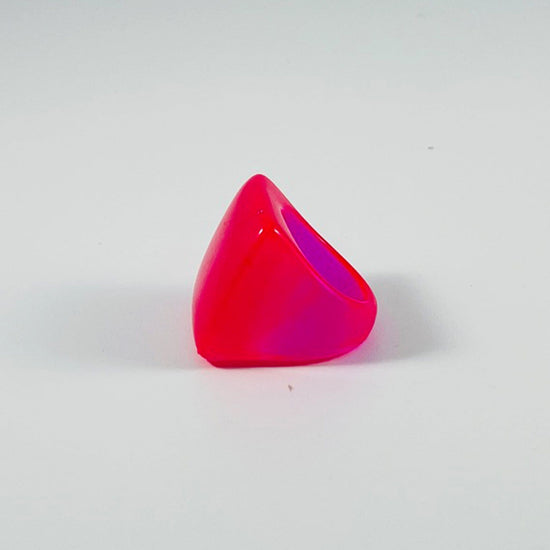 Neon Rose Chunky Square Ring - Midnight Studio Rings