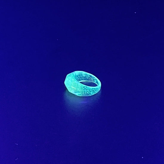 Neon Yellow Faceted Resin Ring - Midnight Studio Rings