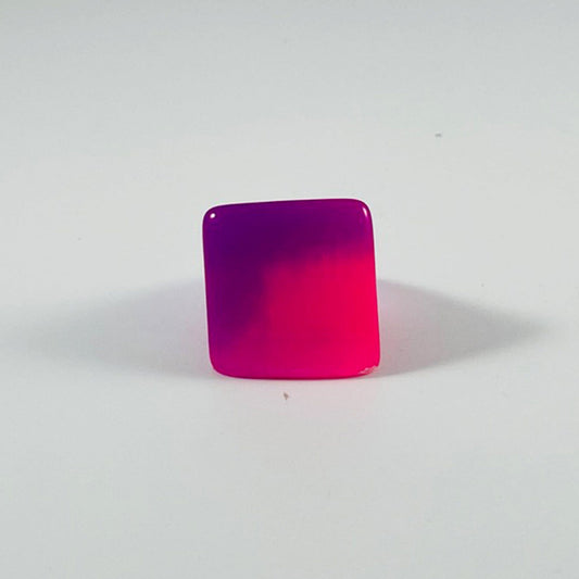 Pink & Purple *Glow in the Dark* Chunky Square Ring - Midnight Studio Rings