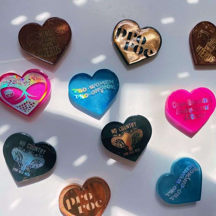 Pro Choice Hearts - Pin, Magnet, or Keychain - Midnight Studio Keychains