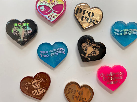 Pro Choice Hearts - Pin, Magnet, or Keychain - Midnight Studio Keychains