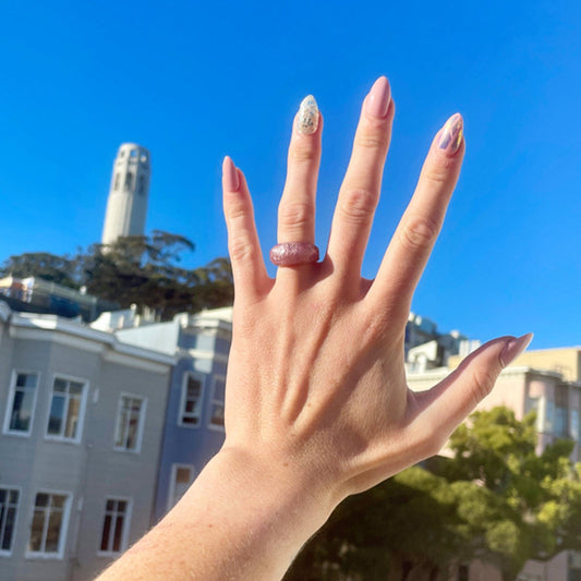 Rose Gold Faceted Resin Ring - Midnight Studio Rings