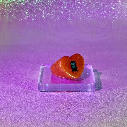 "Till PSL Do Us Part" Chunky Ghost Resin Ring - Midnight Studio Rings