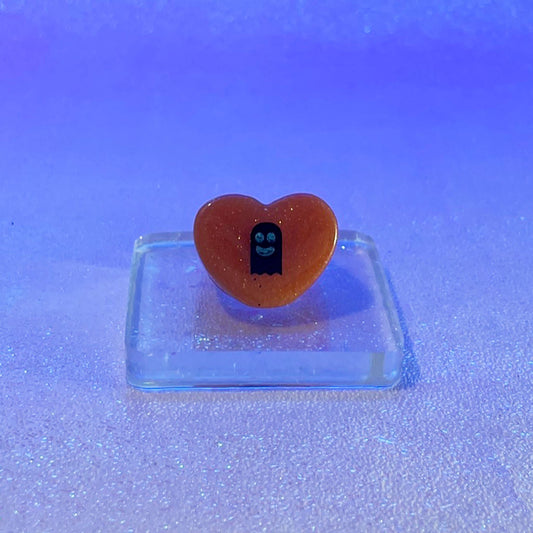 "Till PSL Do Us Part" Chunky Ghost Resin Ring - Midnight Studio Rings