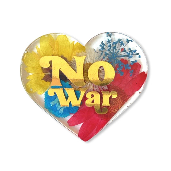 UKRAINE SOLIDARITY HEARTS (Proceeds Donated to Charity) - Midnight Studio No War / Pin (magnetic) Solidarity Heart