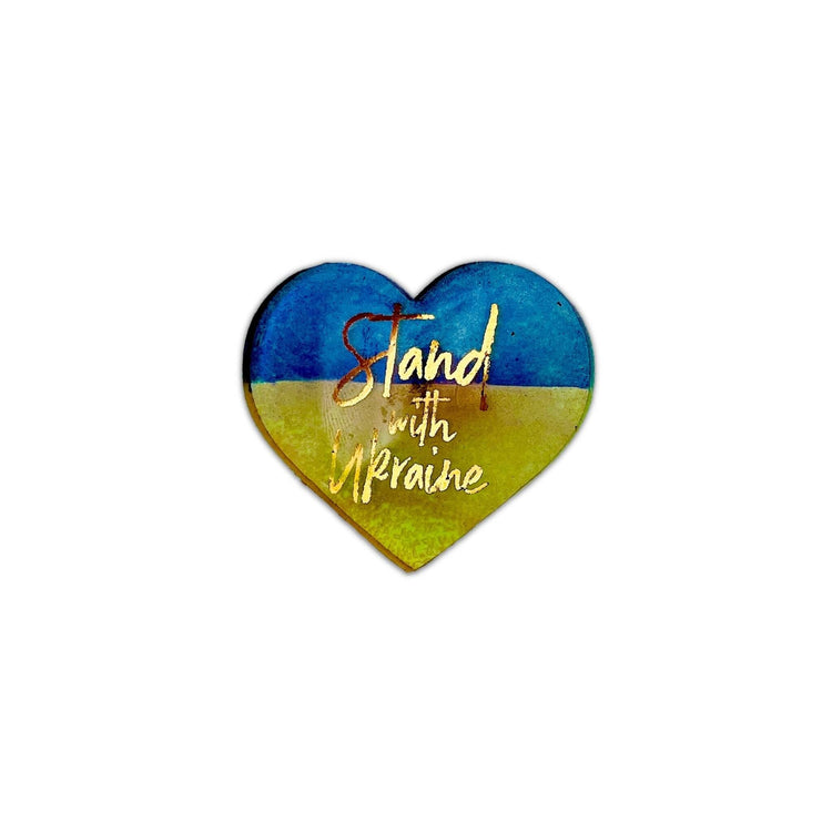 UKRAINE SOLIDARITY HEARTS (Proceeds Donated to Charity) - Midnight Studio Stand with Ukraine / Pin (magnetic) Solidarity Heart
