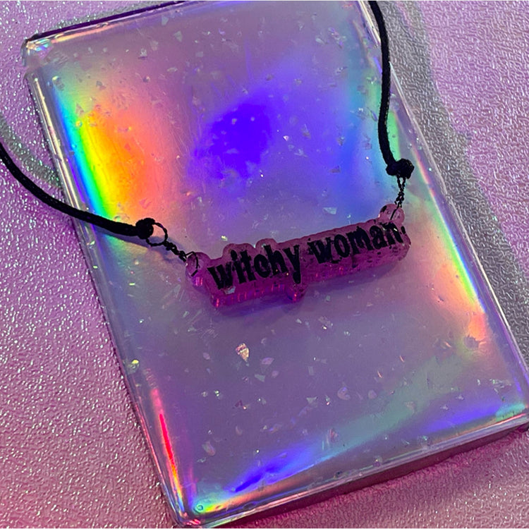 Witchy Woman Necklace - Midnight Studio Glow Pink Necklaces